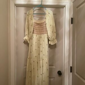 Elegant Cream Floral Dress